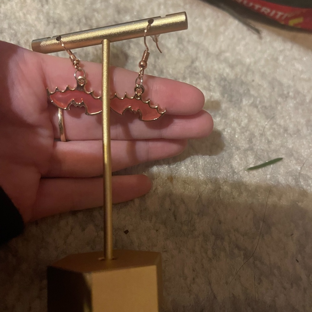 Pink Bat Tear-Drop earrings